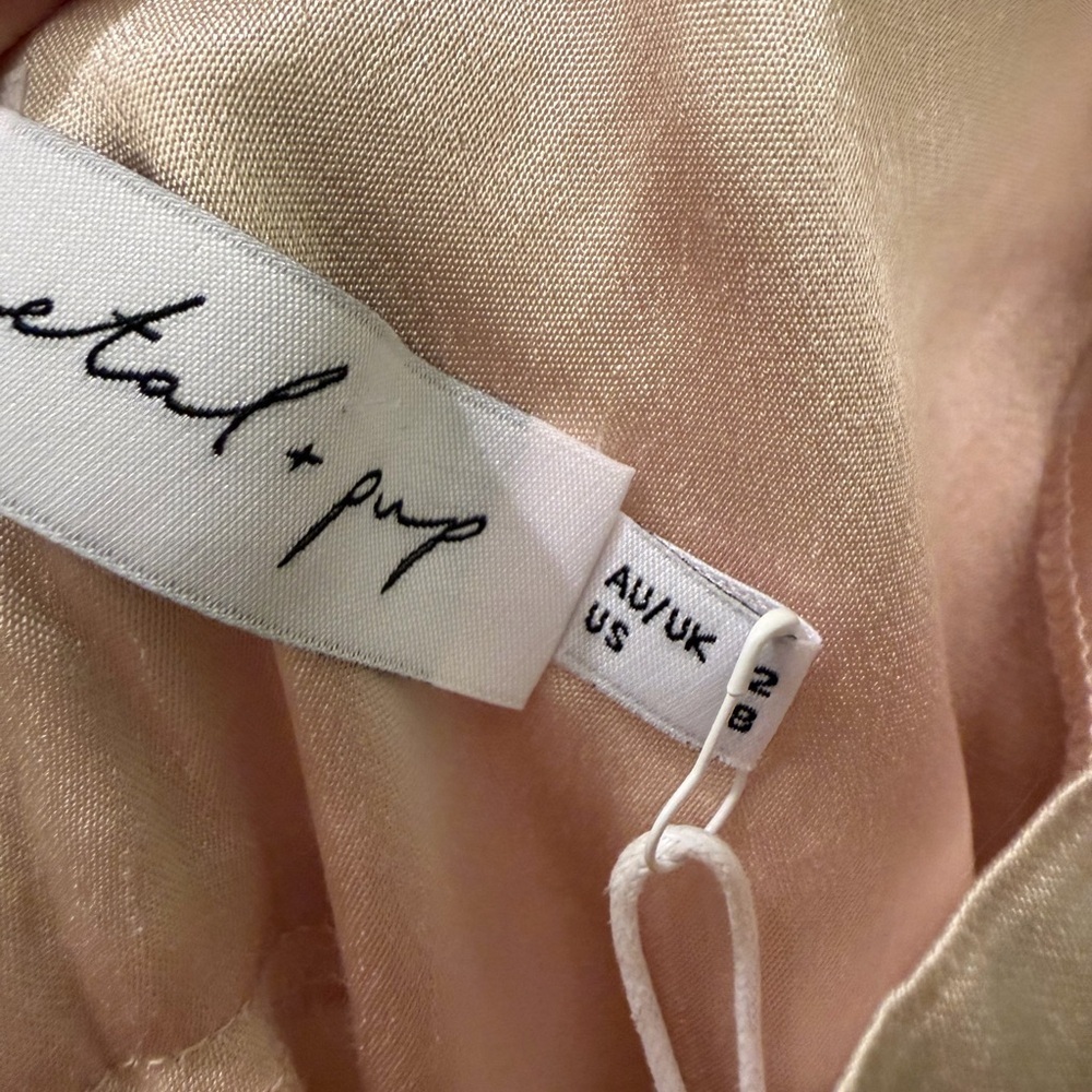 Petal and Pup Tienna One Shoulder Long Maxi Dress Champagne Size 8 - Picture 8 of 9